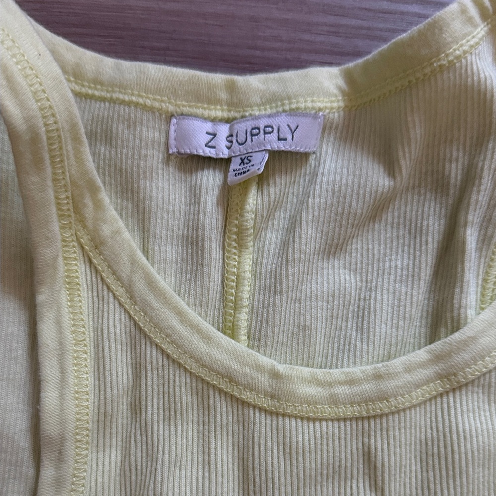 Z Supply Light Yellow Ribbed Tank - Picture 2 of 3